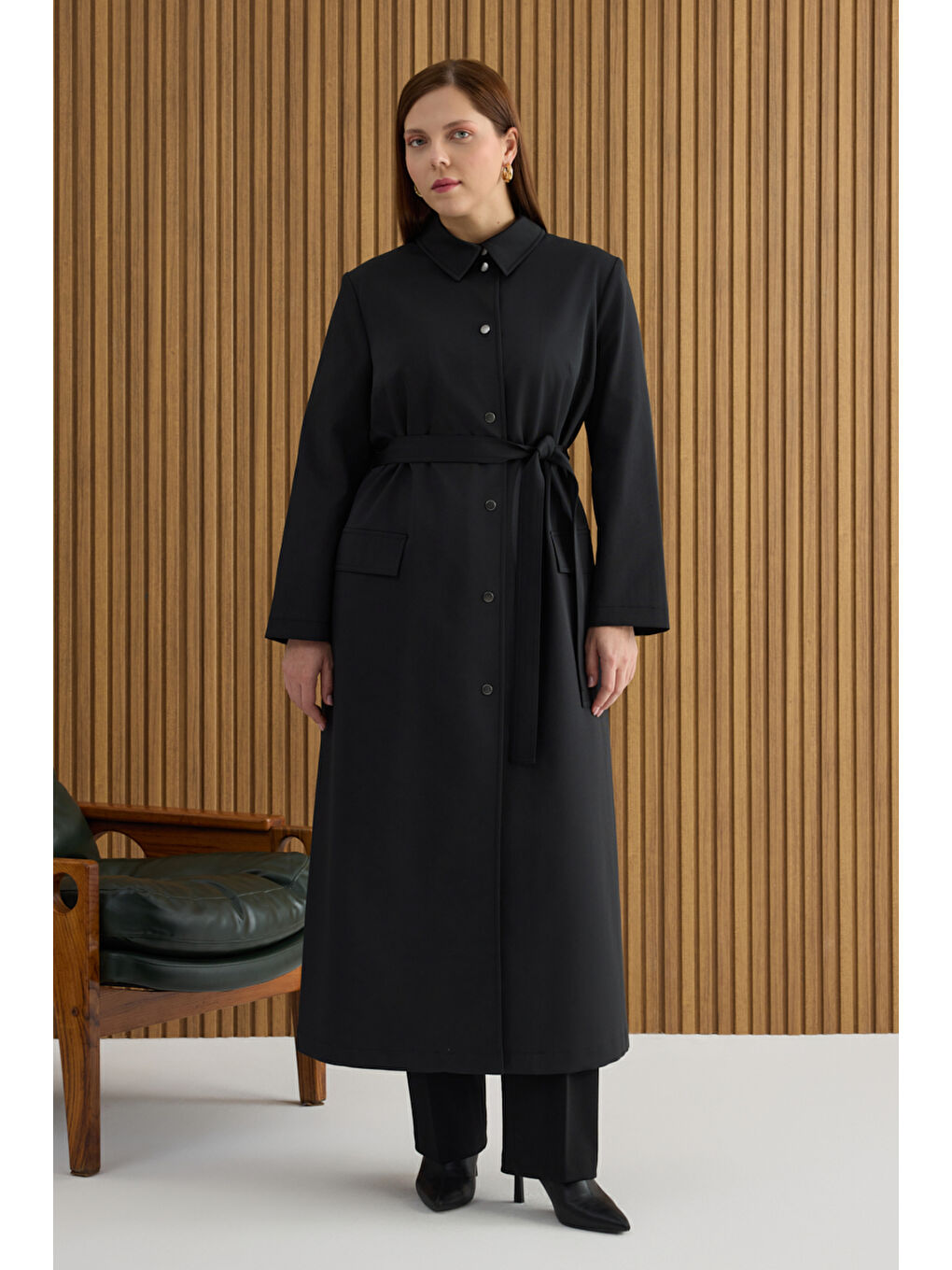 Siyah Pamuk Pardösü-1