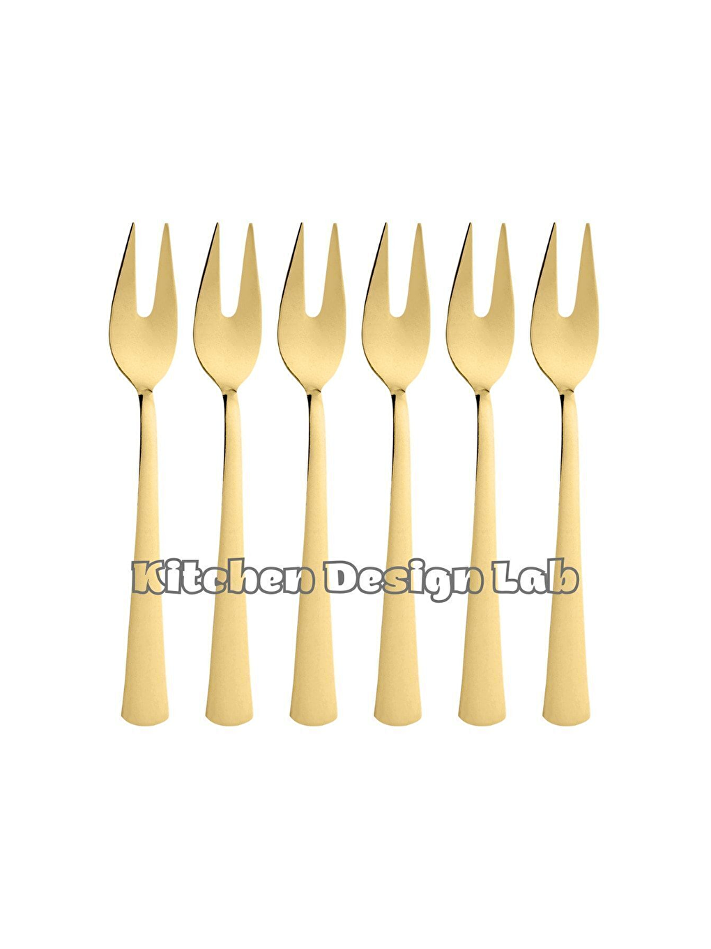 Sarı Gold Limon Ve Fondü Çatalı, Gold 6'lı Kutulu Çatal Takımı