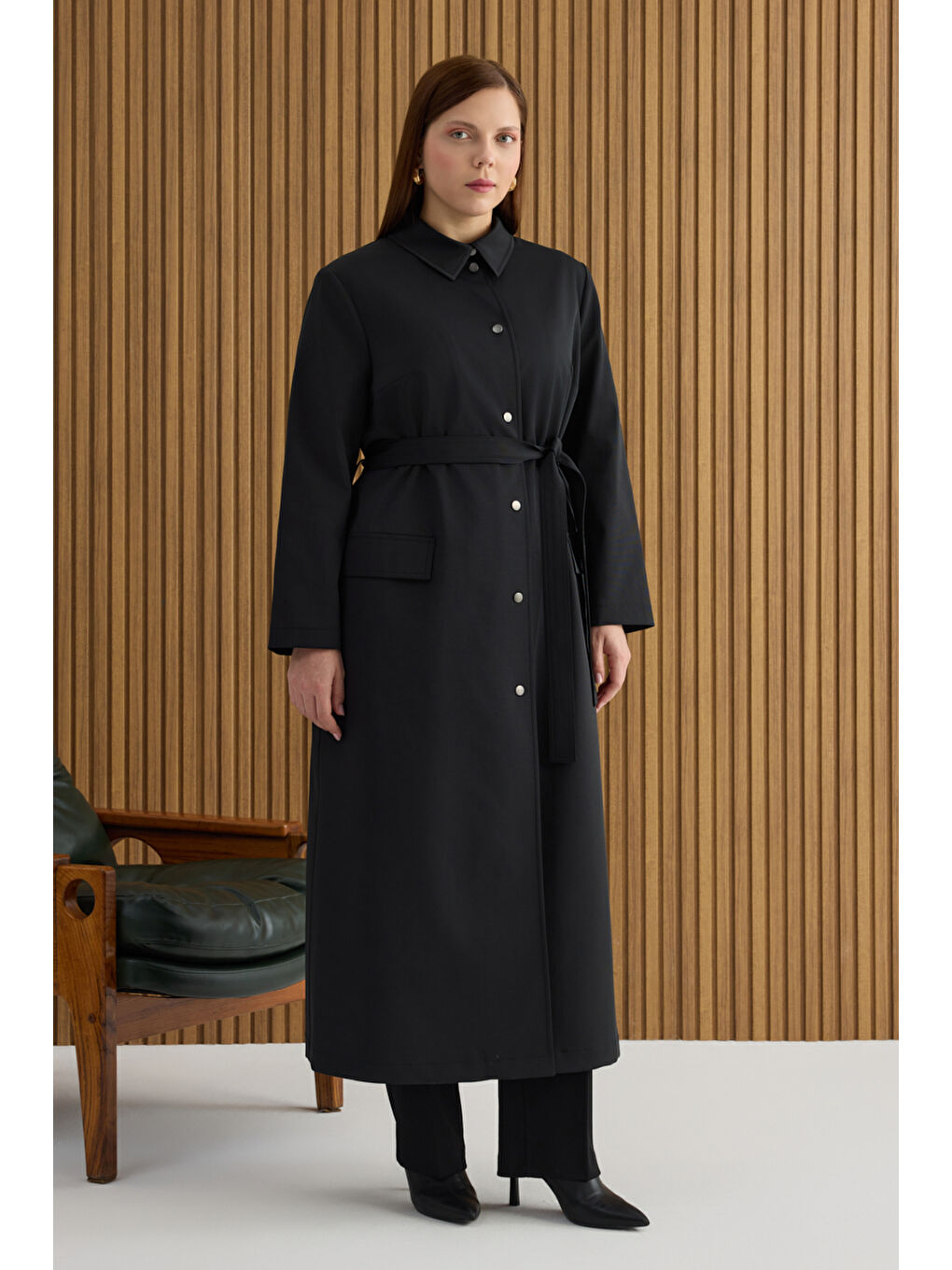 Siyah Pamuk Pardösü-2