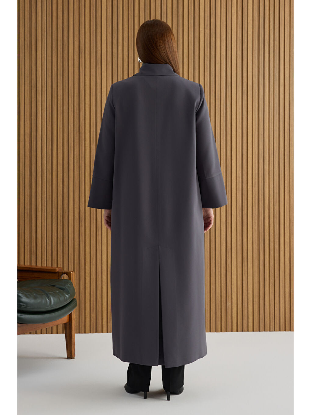 Antrasit Dokuma Pardösü-5