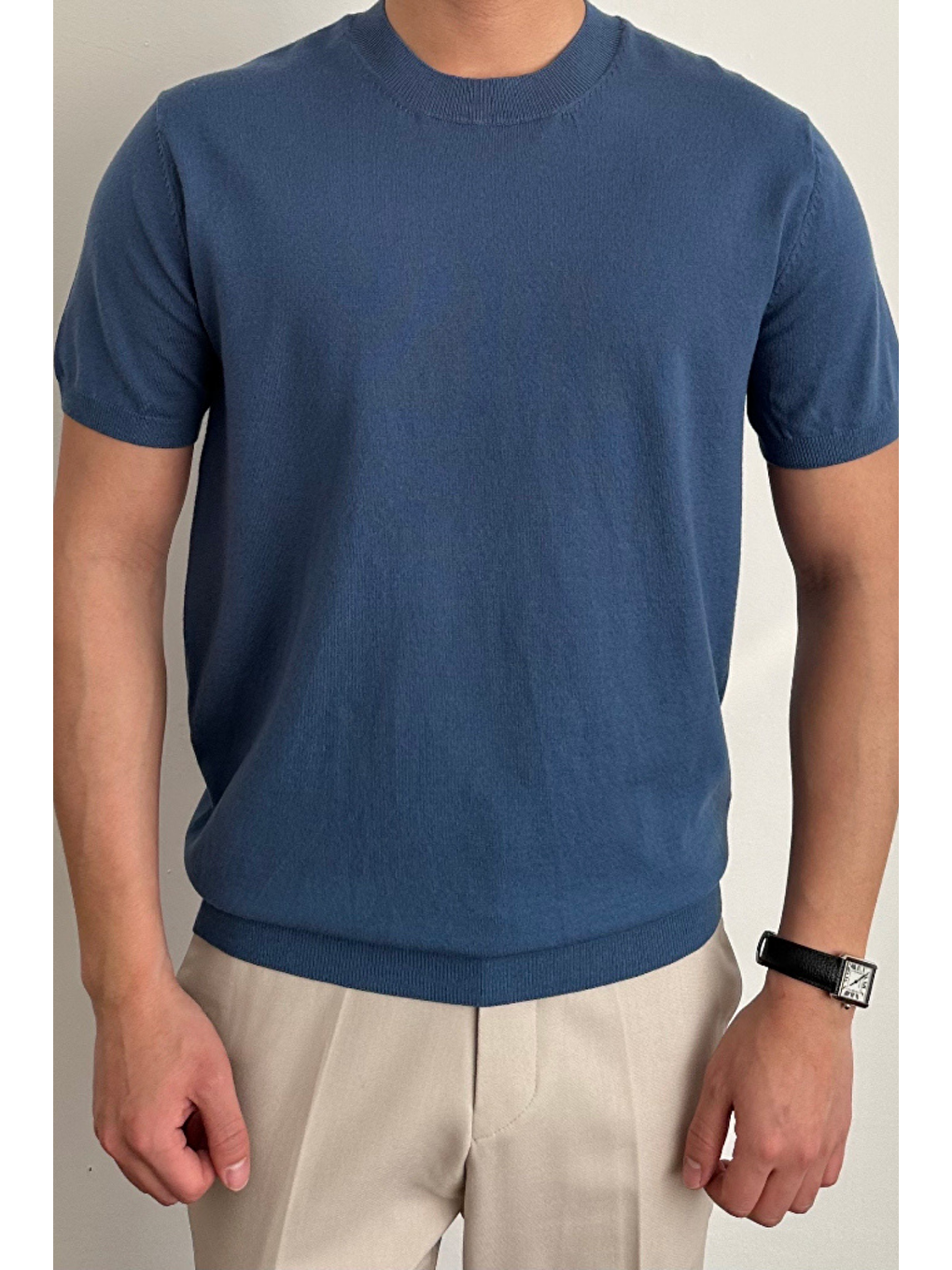 Mavi Erkek Saks Slim Fit Bisiklet Yaka Triko T-Shirt-1