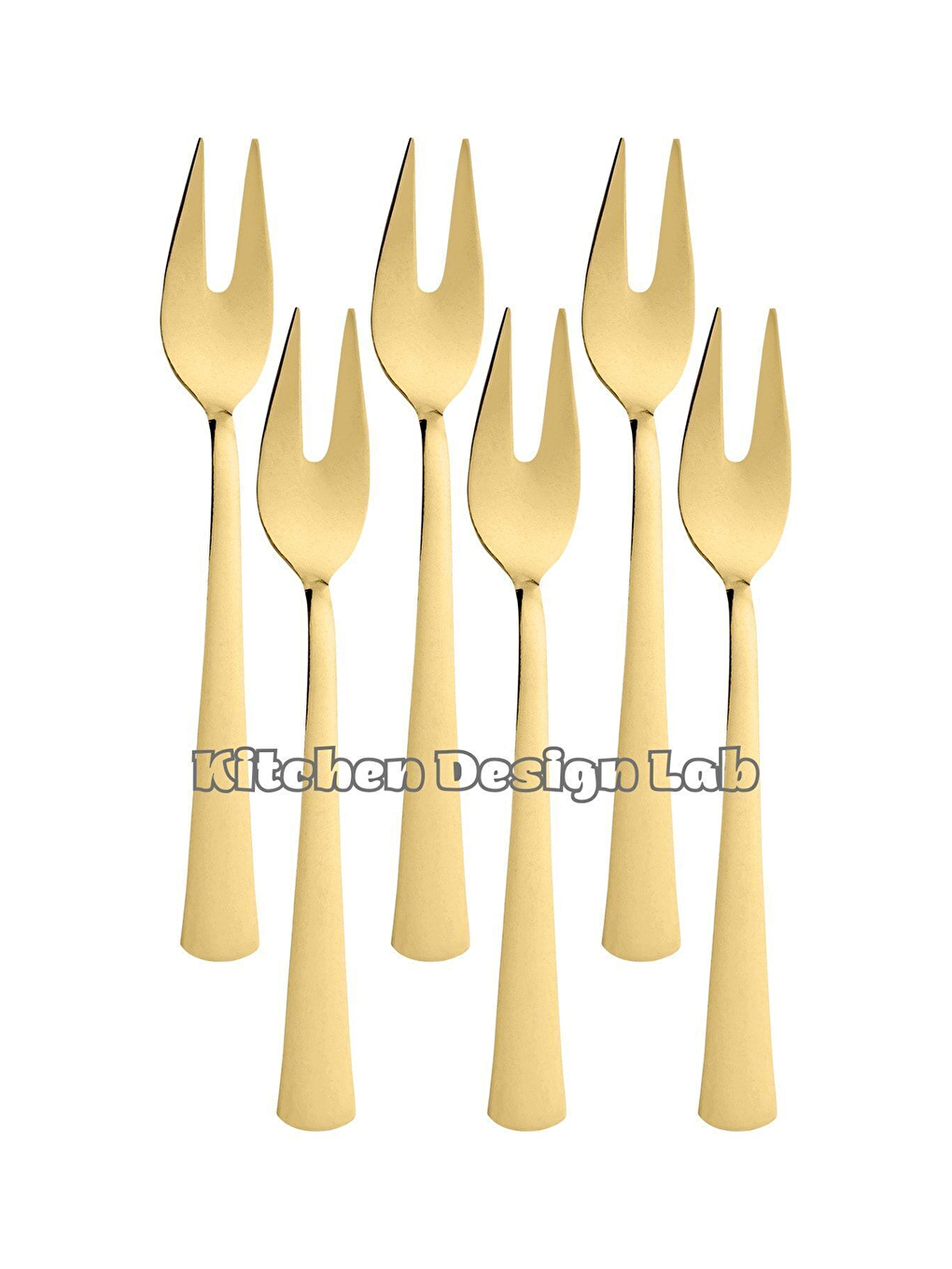 Sarı Gold Limon Ve Fondü Çatalı, Gold 6'lı Kutulu Çatal Takımı-2