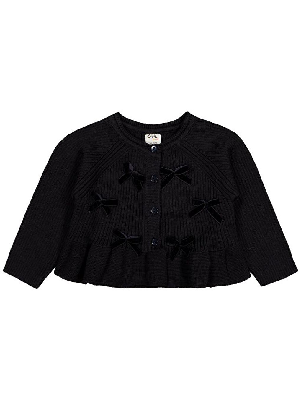 Baby Fiyonklu 6-18 Ay Hırka - Siyah 9-12 Ay-1