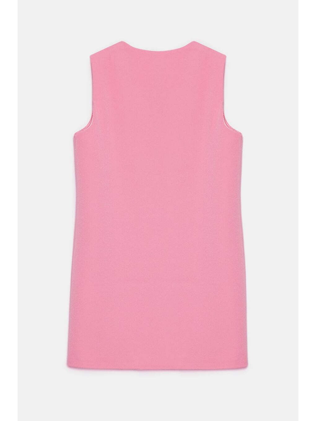 Pembe Kadın V Yaka Agraf Kapama Rahat Kesim Cepli Dokuma Uzun Yelek-3