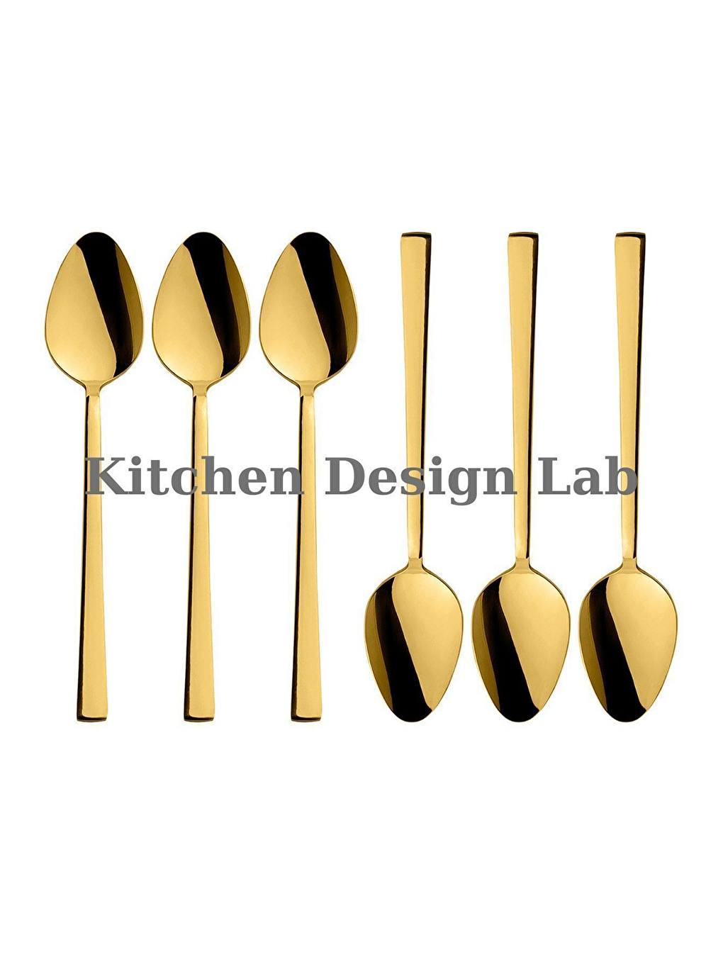 Sarı Gold Parlak Çay Kaşık Seti 6 Adet, Kutulu, 18/10 Paslanmaz Çelik 6 Kişilik Çay Kaşığı Seti-3