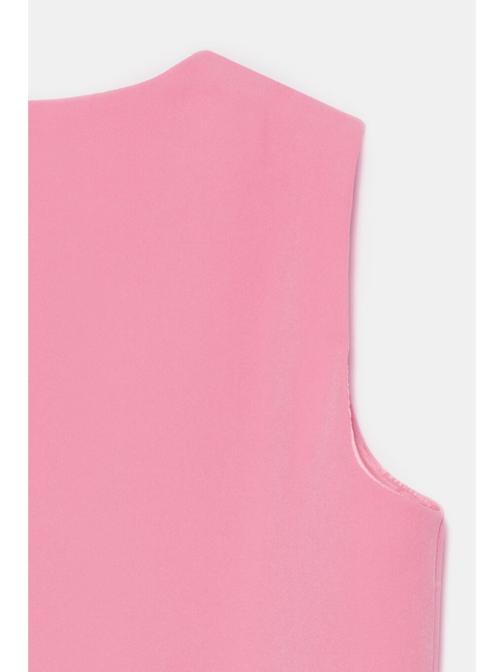 Pembe Kadın V Yaka Agraf Kapama Rahat Kesim Cepli Dokuma Uzun Yelek-4