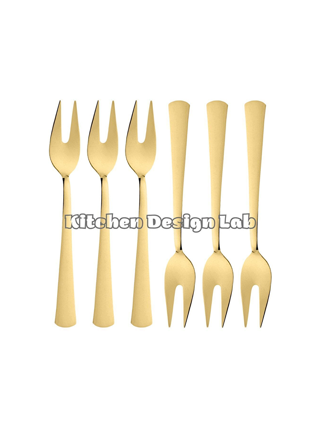 Sarı Gold Limon Ve Fondü Çatalı, Gold 6'lı Kutulu Çatal Takımı-3