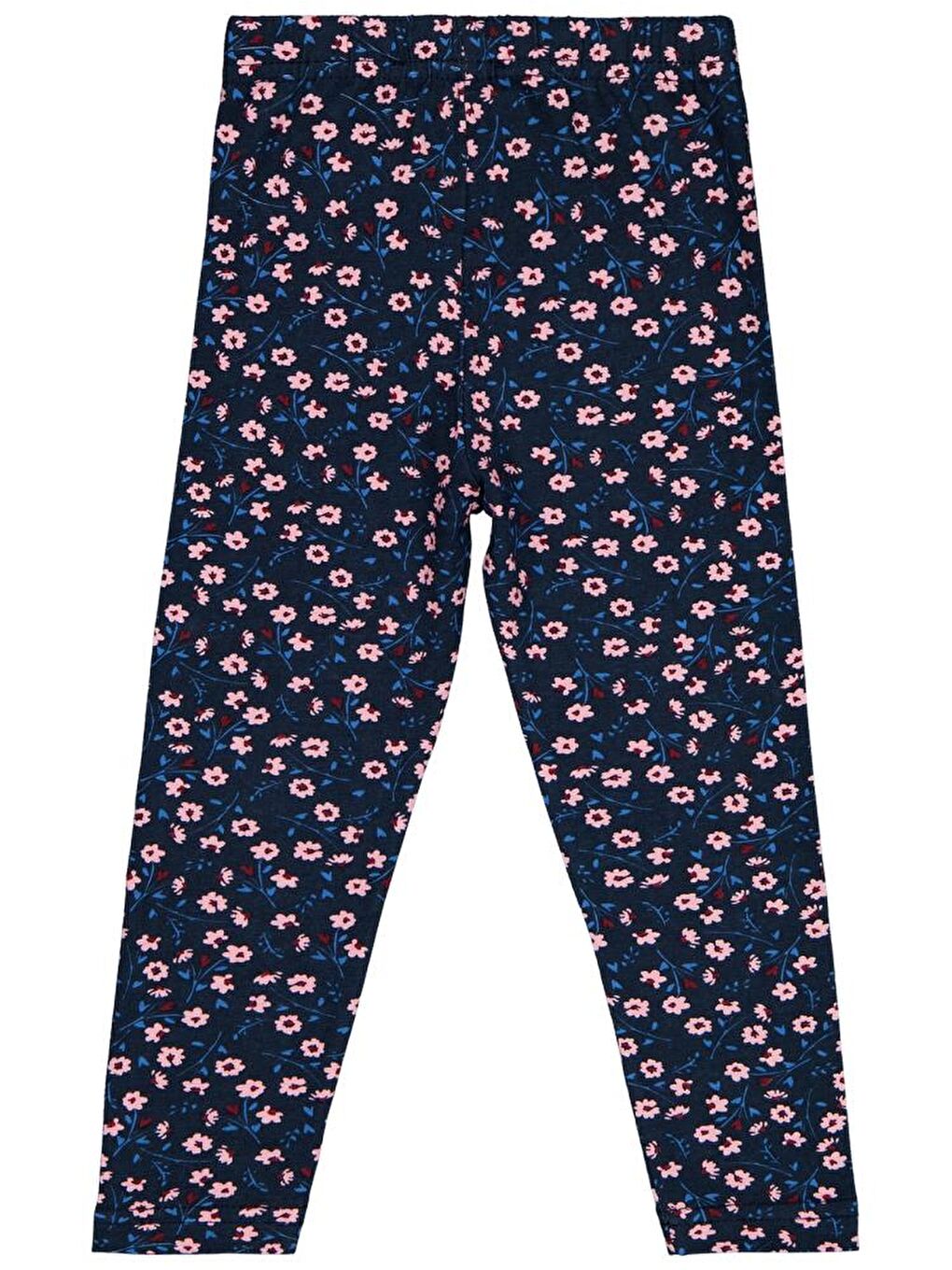 Girls Çiçek Baskılı 2-5 Yaş Tayt - Lacivert 4-5 Yaş-1