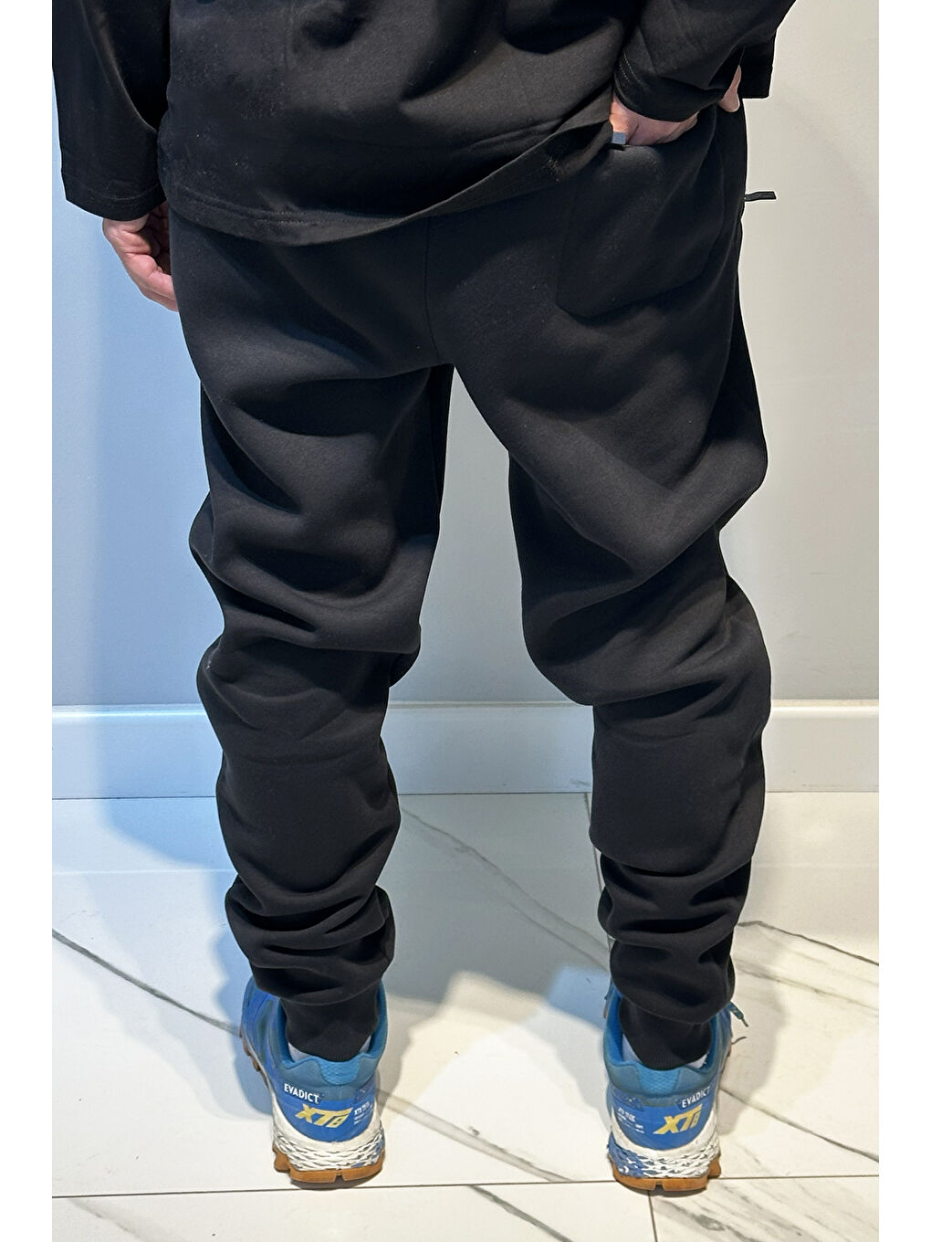 Erkek Paçası ve Beli Lastikli Üç İplik Şardonlu Eşofman Altı 0341 Lacivert-4