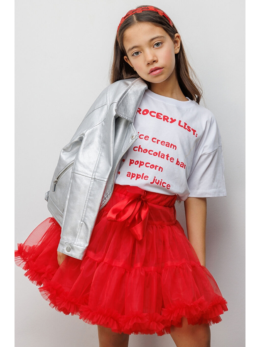 Beyaz Dondurma Baskılı Çocuk Tişört-1