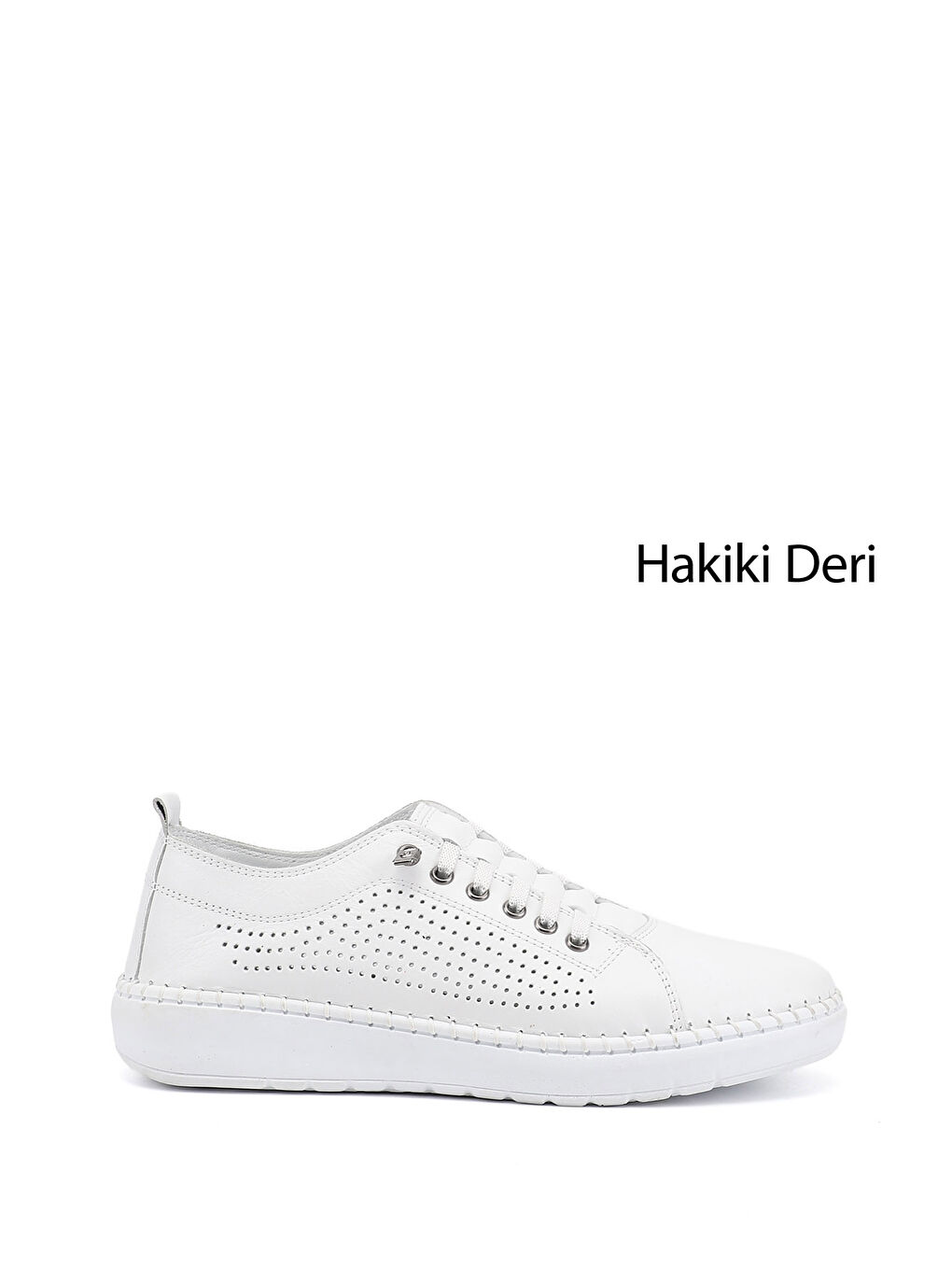 Beyaz Kadın CANLI BEYAZ Bağcıklı Hakiki Deri Comfort Ayakkabı