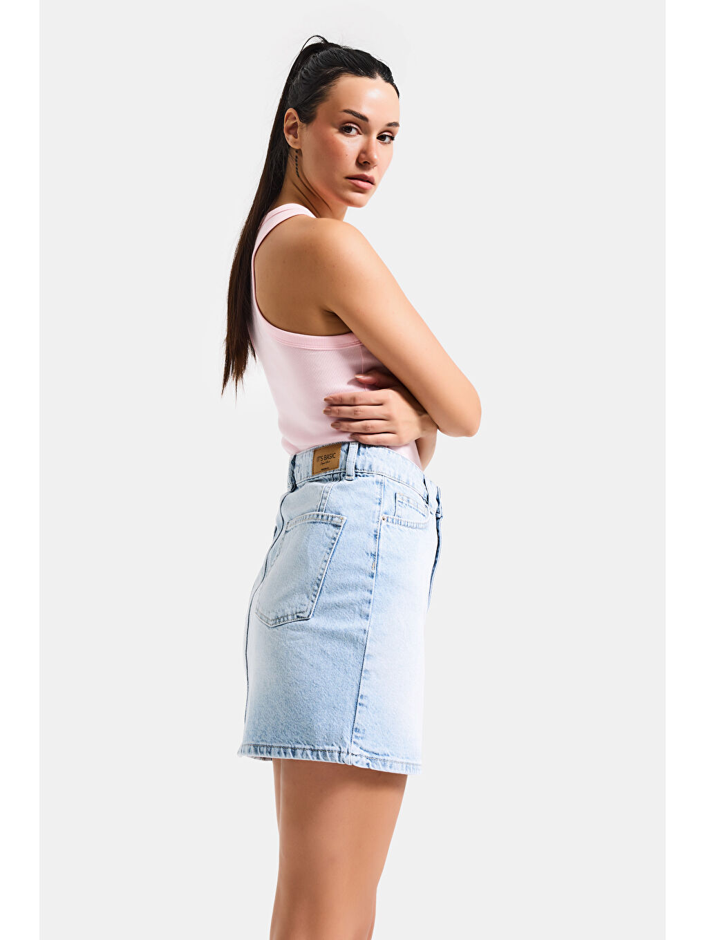 Mavi Kadın Ice 4s6-3 Straight Fit Mini Boy %100 Pamuk Denim Etek-2