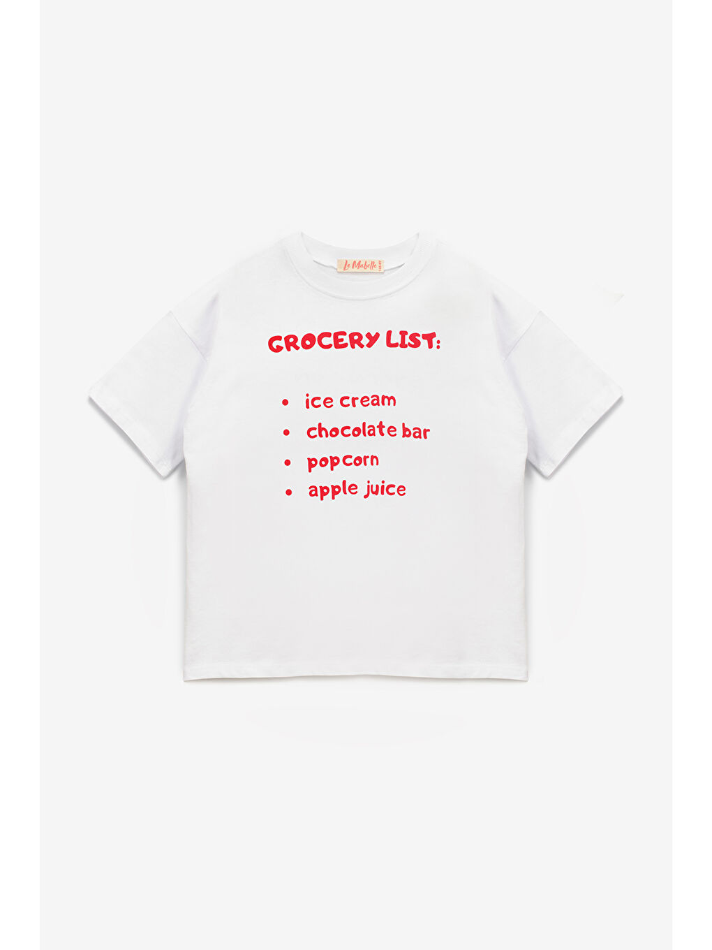 Beyaz Dondurma Baskılı Çocuk Tişört-3