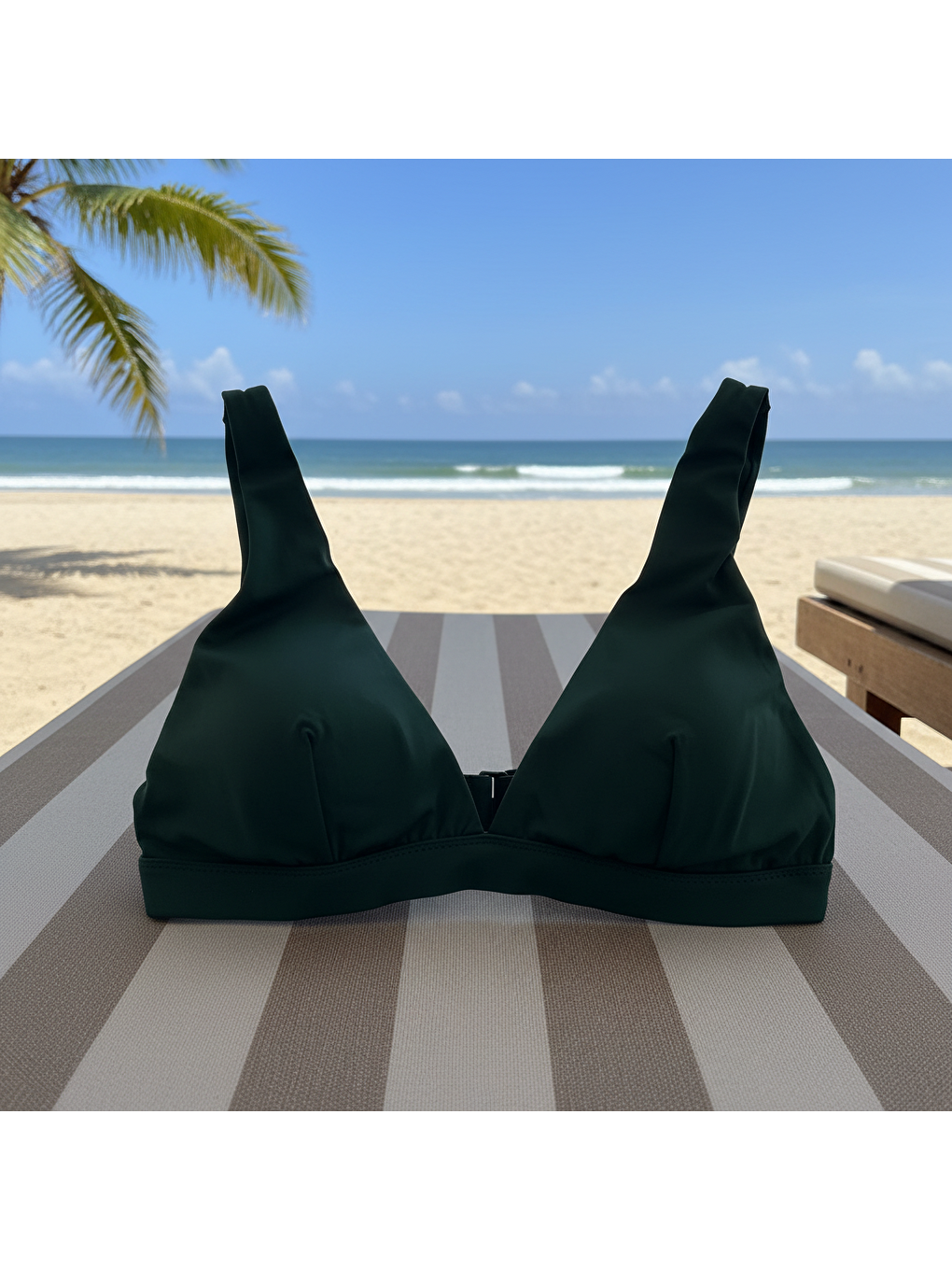 Karışık Kadın Plaj Giyim Yeşil Renk Kalın Askılı Bikini Üst Bb2584-1