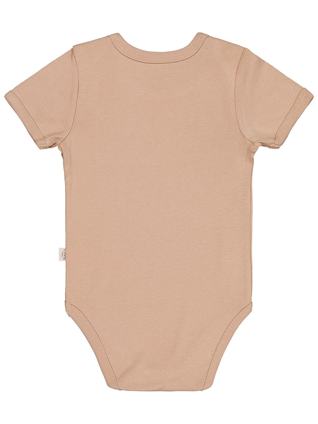 Baby Düz Renkli Kısa Kol 1-3 Yaş Çıtçıtlı Badi - Kahverengi-2