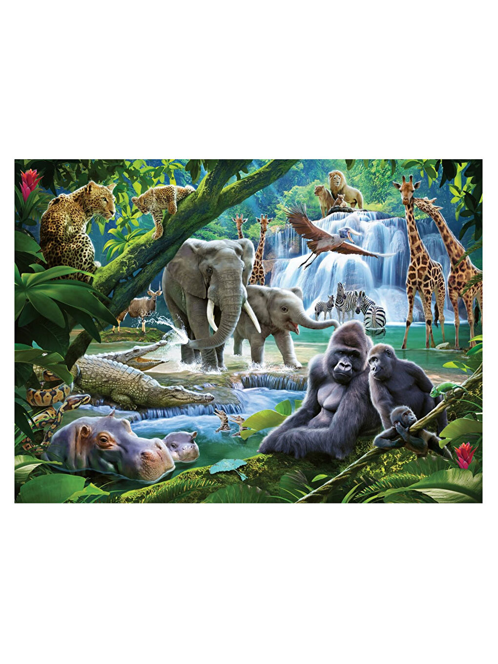 Ravensburger Renksiz 100 Parça Puzzle Vahşi Hayvanlar 132843 - 1