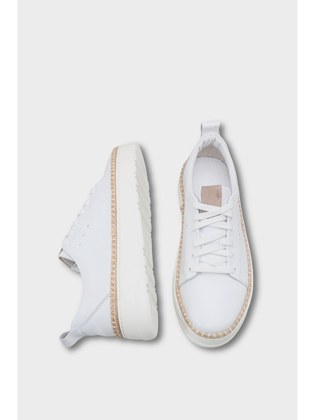 Beyaz Skippy Hakiki Der Süet Bağcıklı İçi Hakiki Deri Astarlı Erkek Günlük Sneaker Ayakkabı-4
