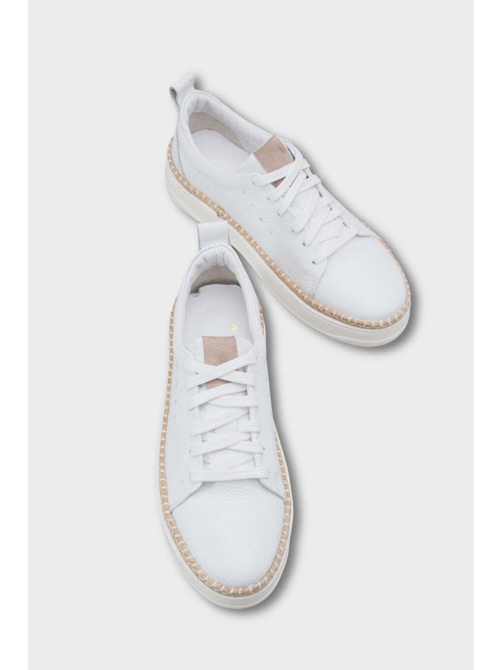 Beyaz Skippy Hakiki Der Süet Bağcıklı İçi Hakiki Deri Astarlı Erkek Günlük Sneaker Ayakkabı-5