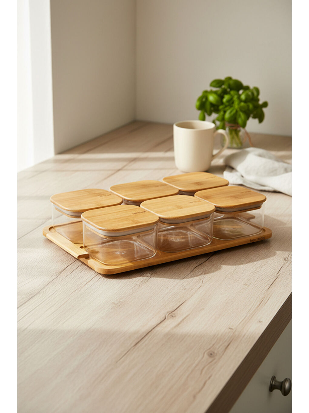 Kahverengi Sereva 6'lı Saklama Seti-1