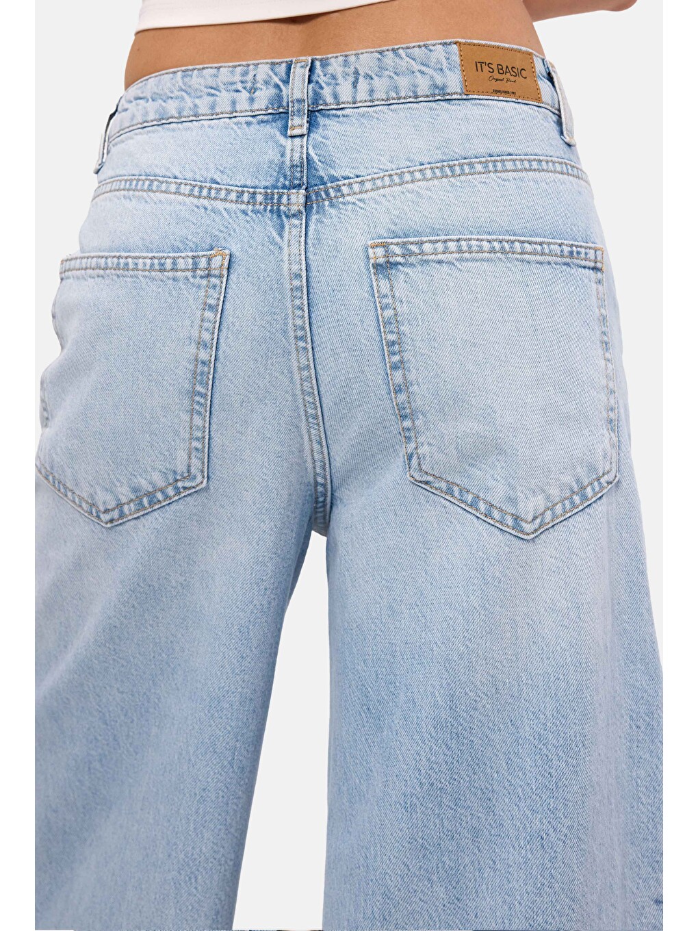 Mavi Kadın Ice 4s6-3 Palazzo Fit Kuş Gözü Detaylı Tasarım Denim Jean-6