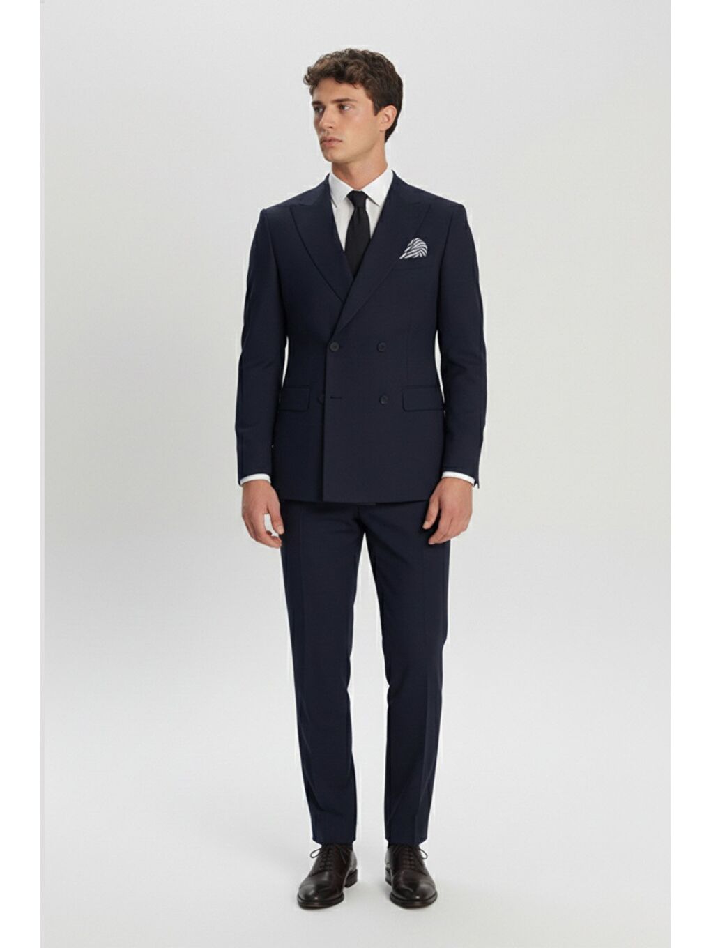 Giotelli Erkek Lacivert Slim Fit Sivri Yaka Kruvaze 6 Drop Klasik Smokin & Damatlık-2