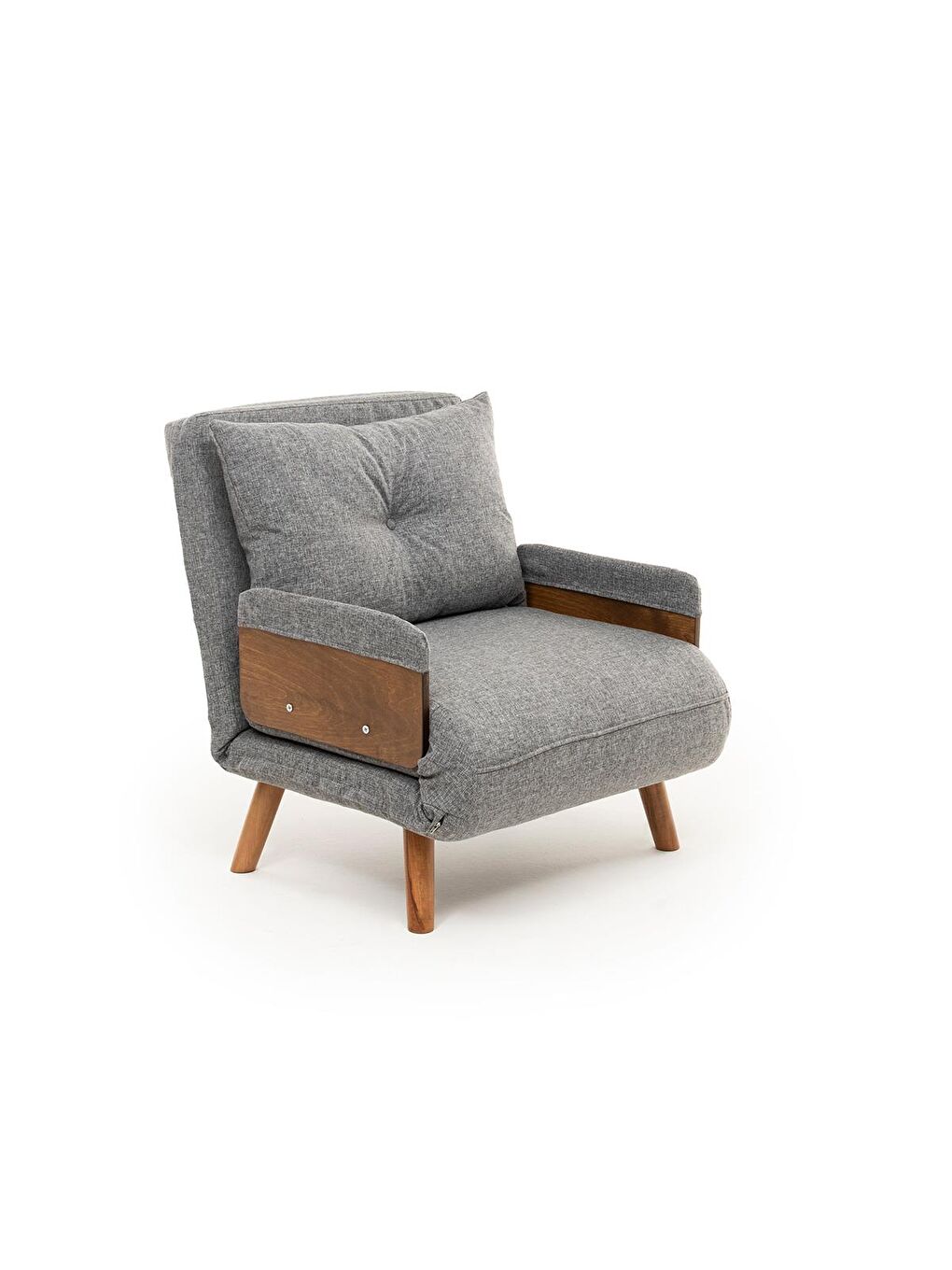 Cosmo Tekli Katlanır Yataklı Koltuk - Keten Açık Gri-5