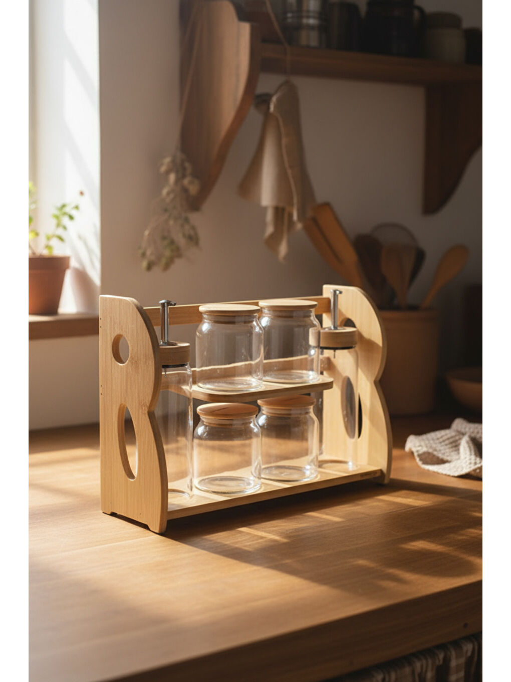 Kahverengi Norelle 6 Parça Mutfak Seti-1