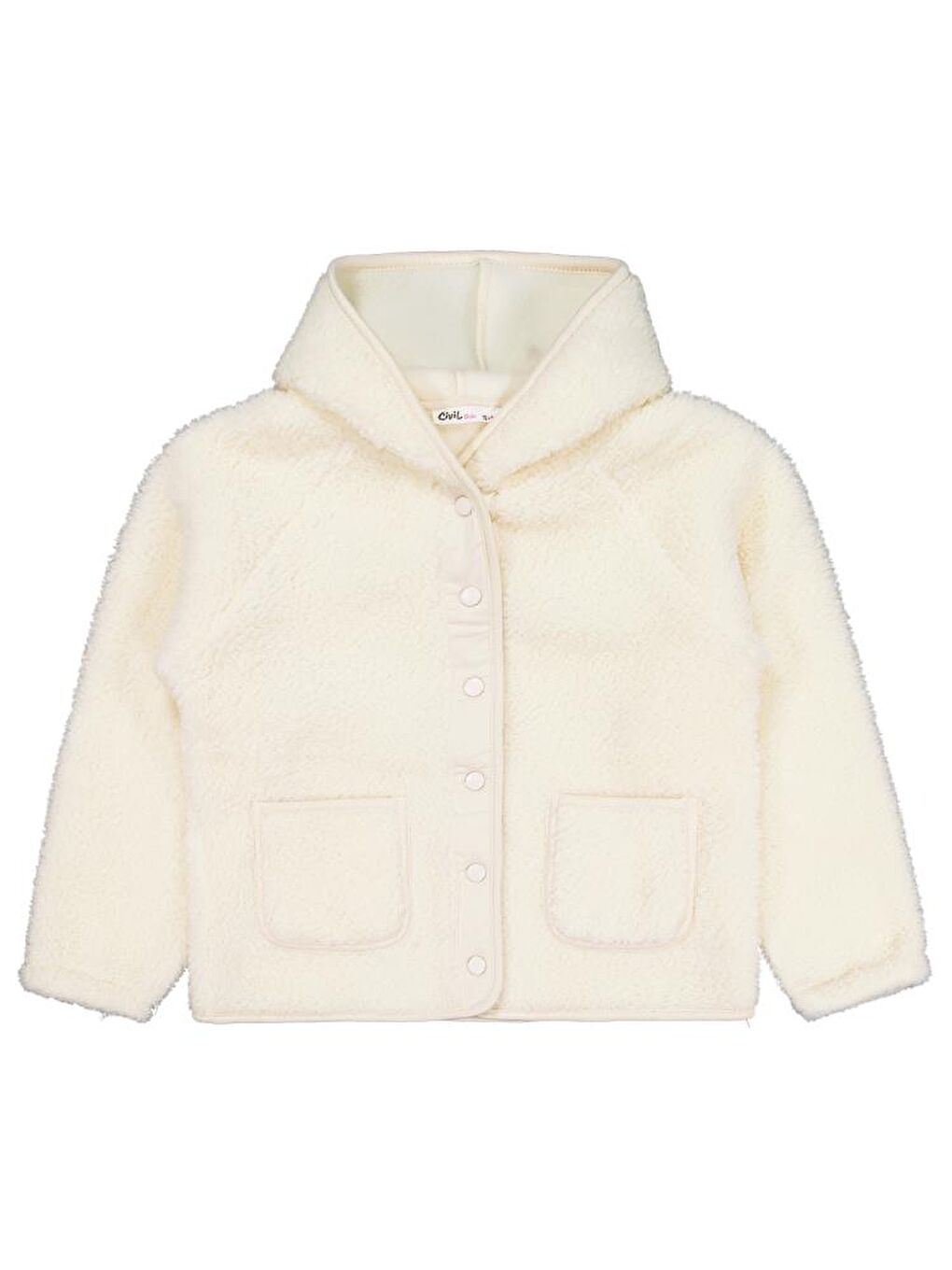 Bej Girls Pelüş Detaylı 10-13 Yaş Hırka - Fil Dişi 11-12 Yaş