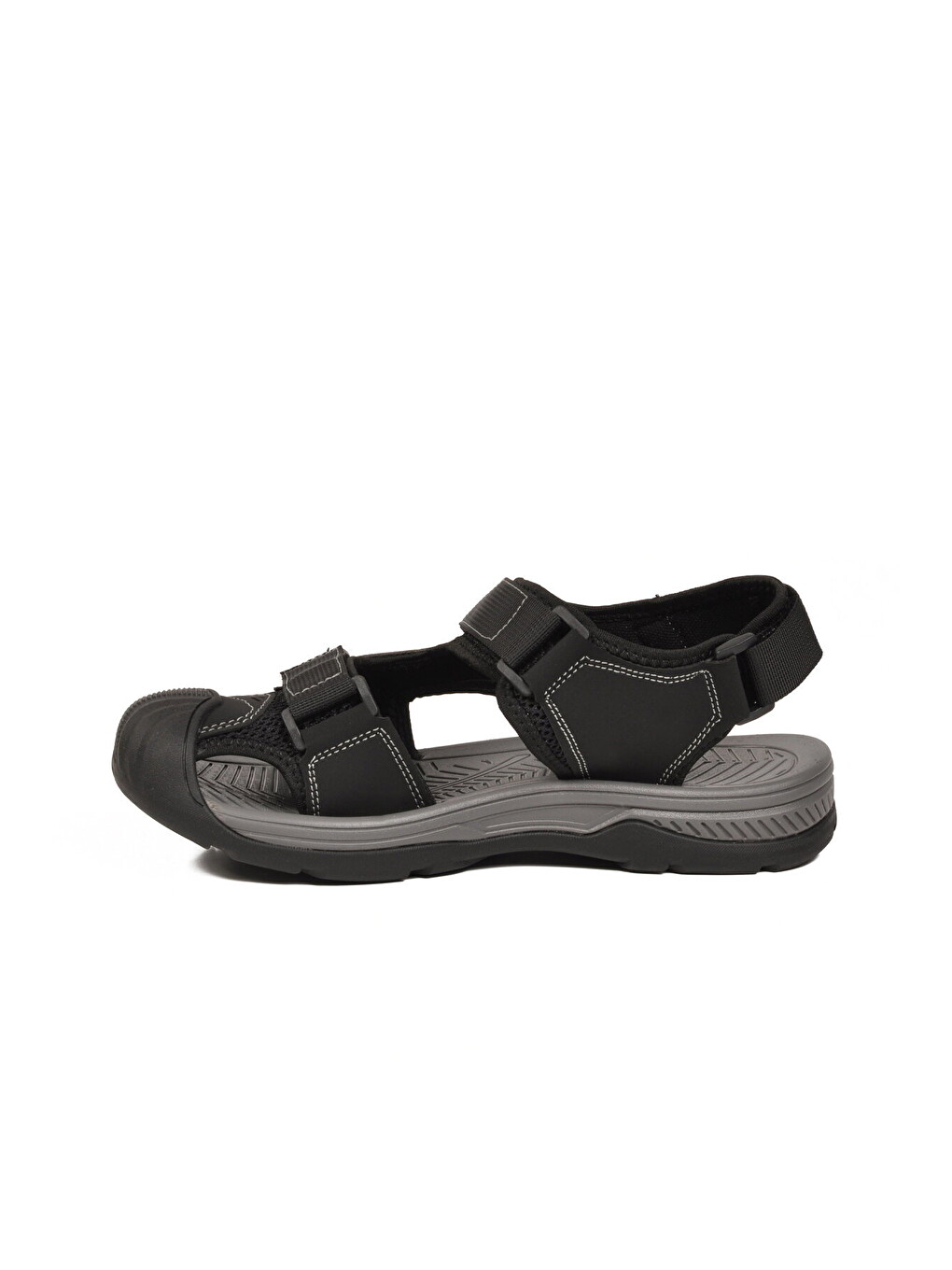 Erkek Outdoor Trekking Sandalet Kapalı Burun Cırtlı Günlük Yürüyüş Siyah E337 M-3