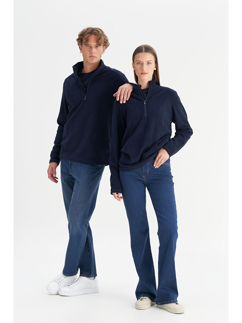 Siyah Erkek SIYAH-HAKI-LACI 3'lü Paket Standart Fit Bato Yaka Soğuk Geçirmez Sweatshirt Polar-6