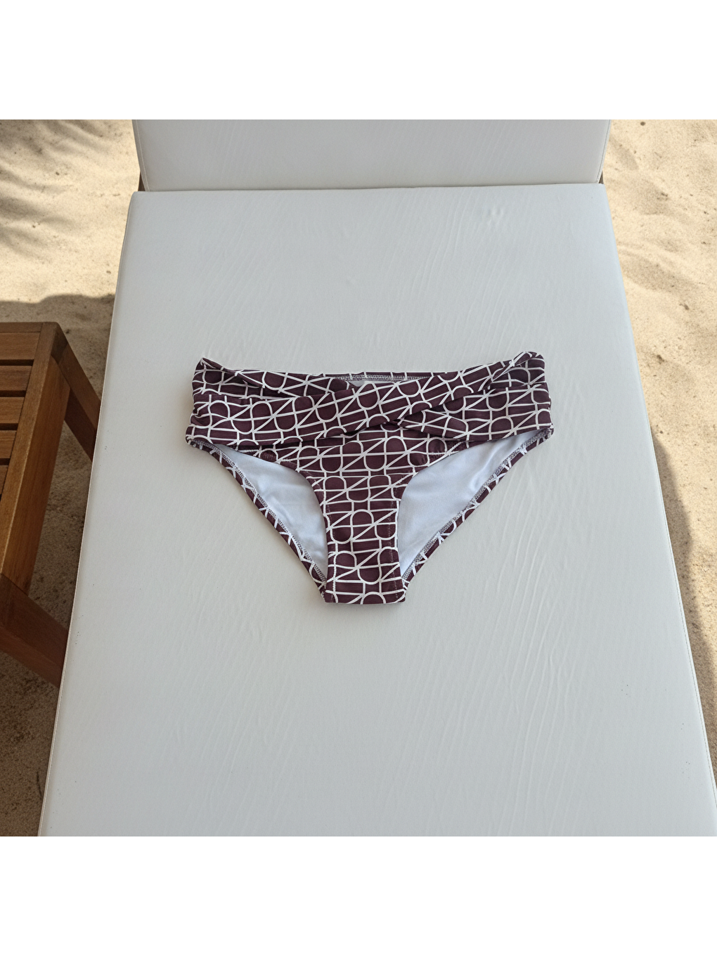 Karışık Kadın Plaj Giyim Kahverengi Desenli Bikini Alt Bb2581-2