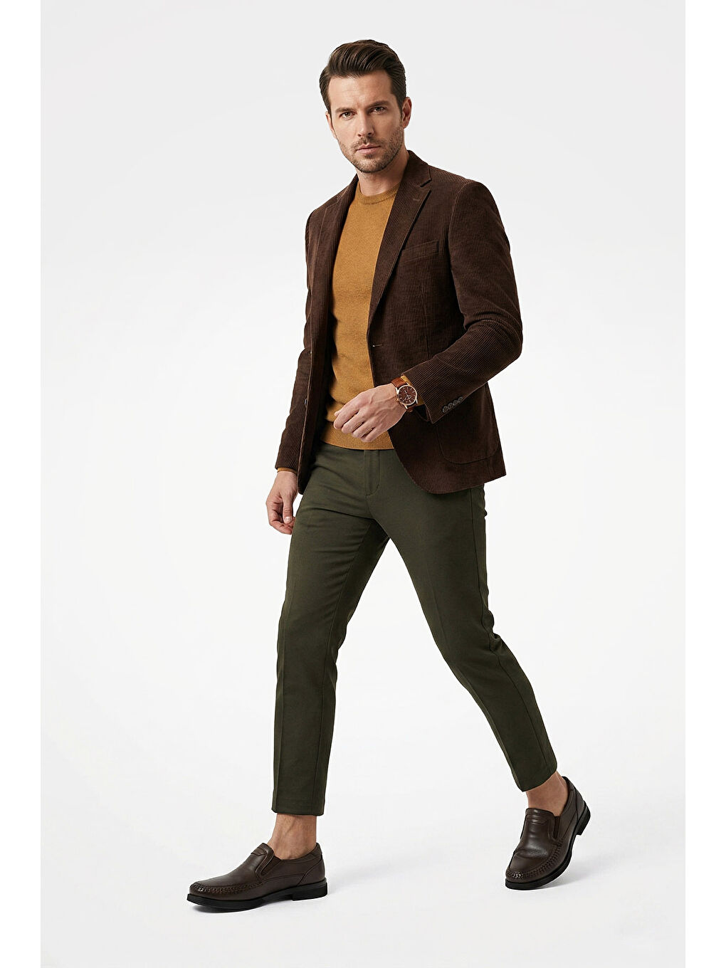 Kahverengi Erkek TÜTÜN KAHVE Hakiki Deri Klasik Ayakkabı-2