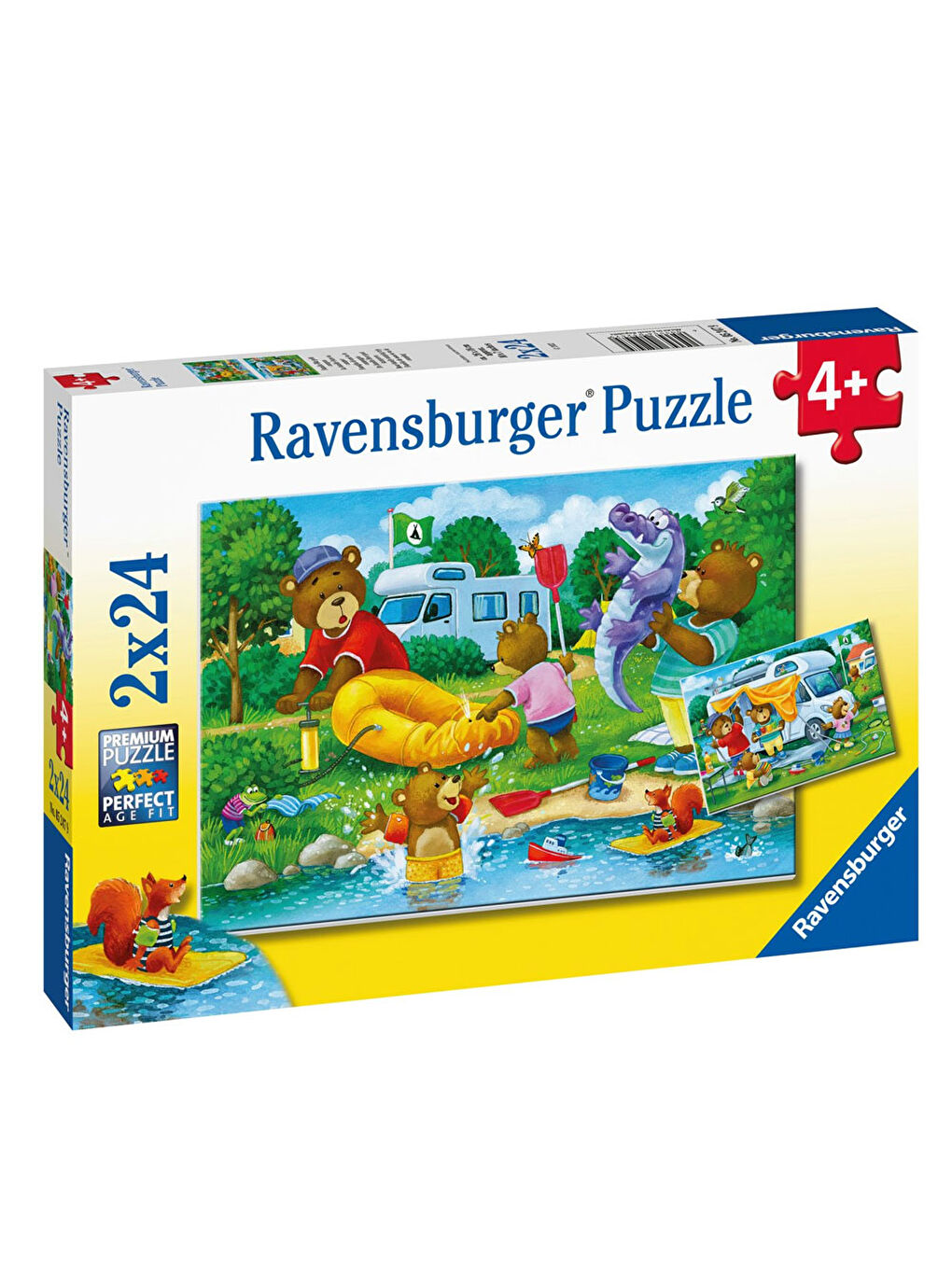 Ravensburger Renksiz Puzzle 2x24 Parça Ayı Ailesi Kampta 5247