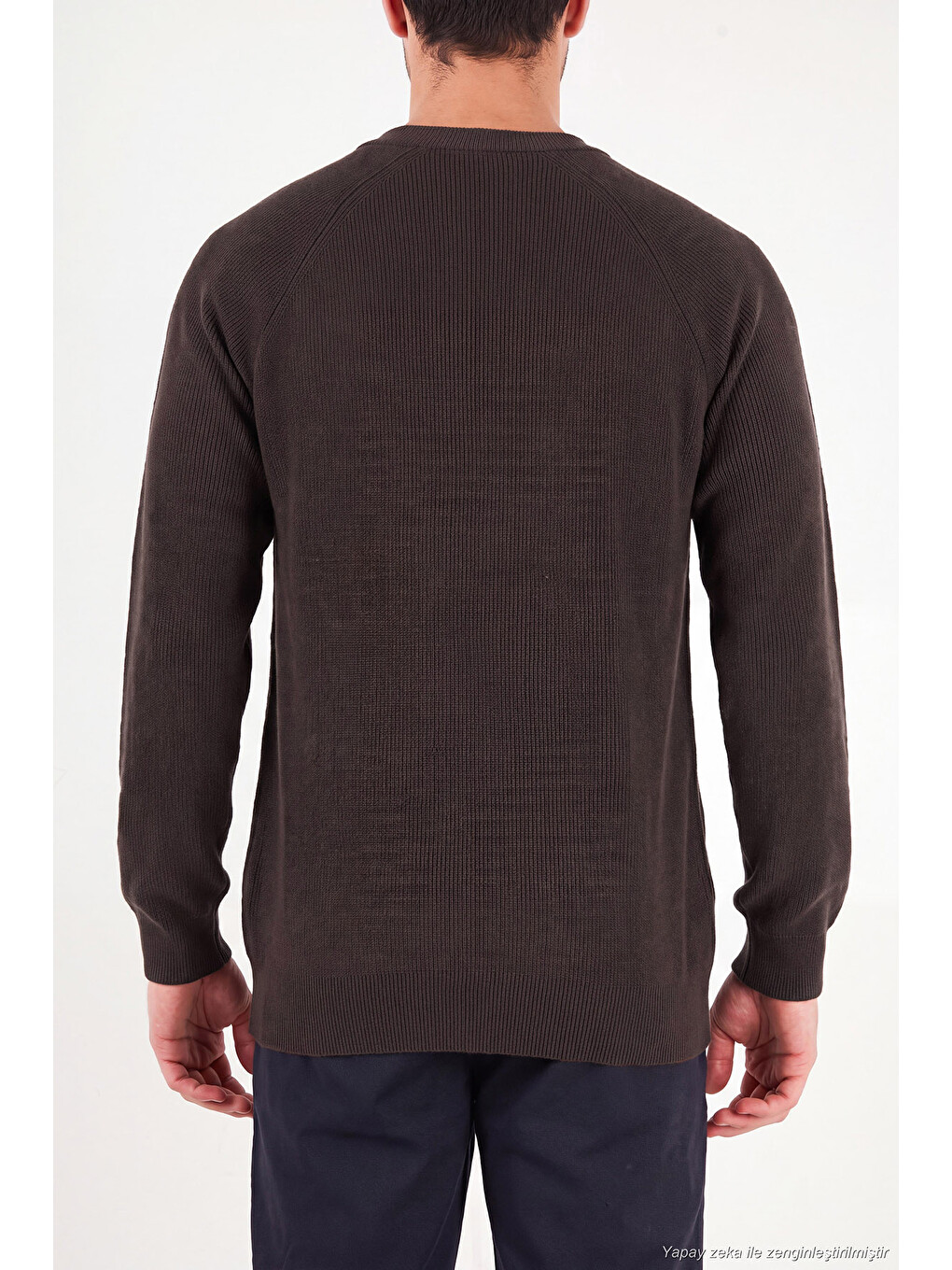 Kahverengi Pamuklu Regular Fit Bisiklet Yaka Kazak 7020263-6