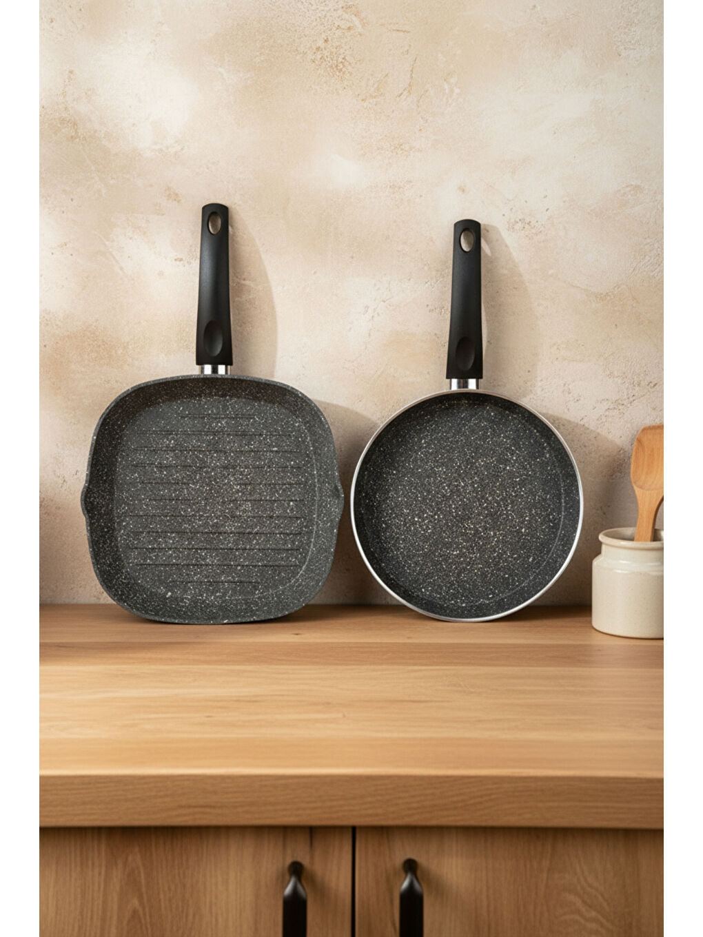 Carolin 2 Parça Grill Tava Seti Gri-2