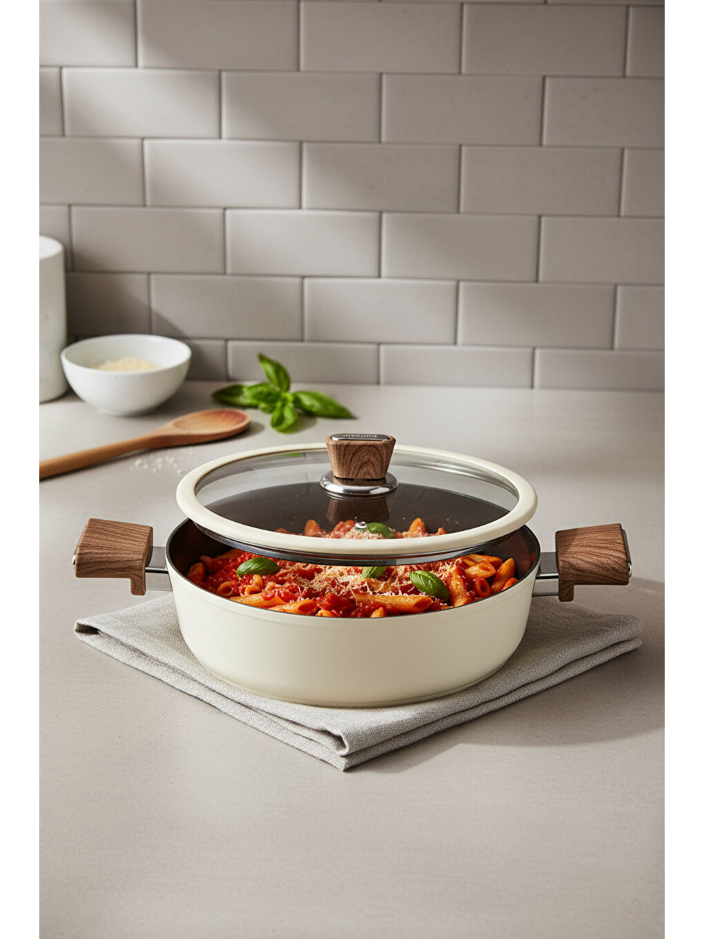 Bej Mayasa 7 Parça Seramik Tencere Seti Fil Dişi-2