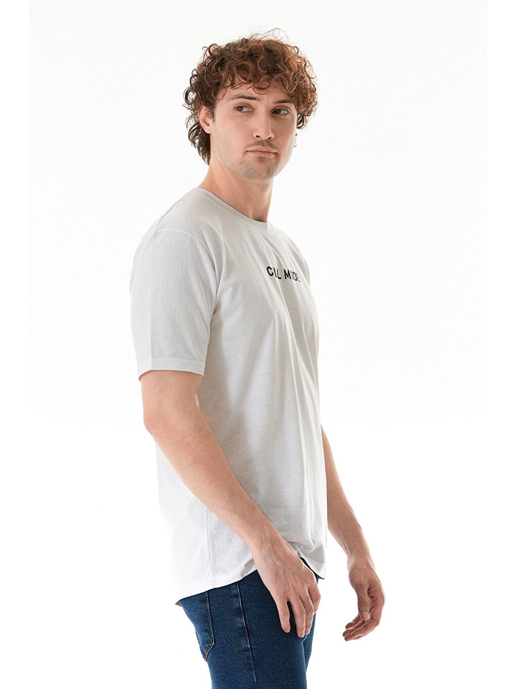 Beyaz Chıll Mode Yazı Baskılı Tişört-2