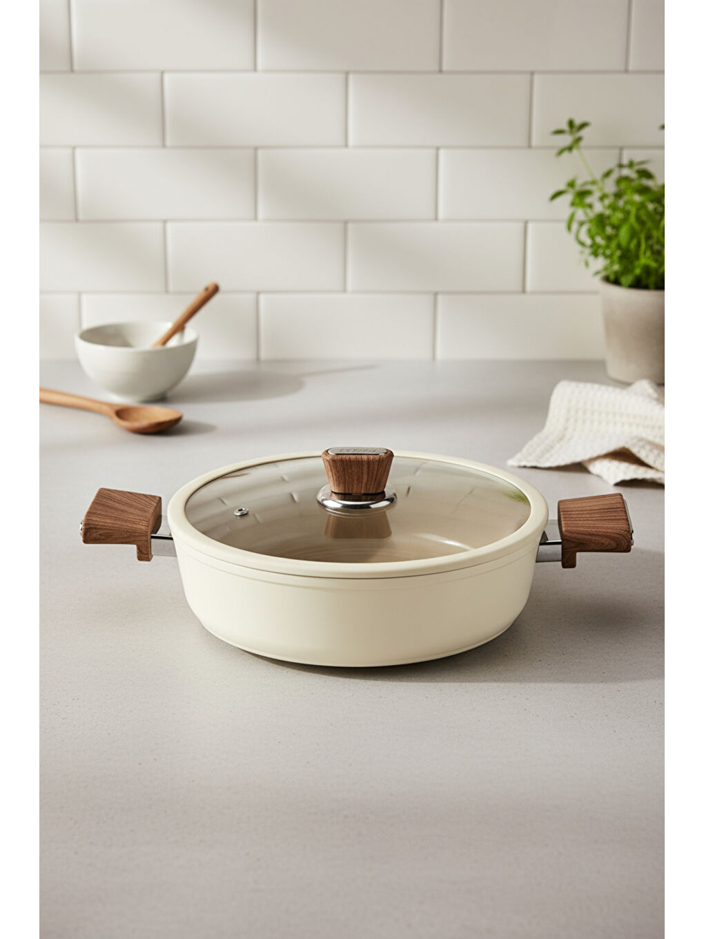 Bej Mayasa 7 Parça Seramik Tencere Seti Fil Dişi-3