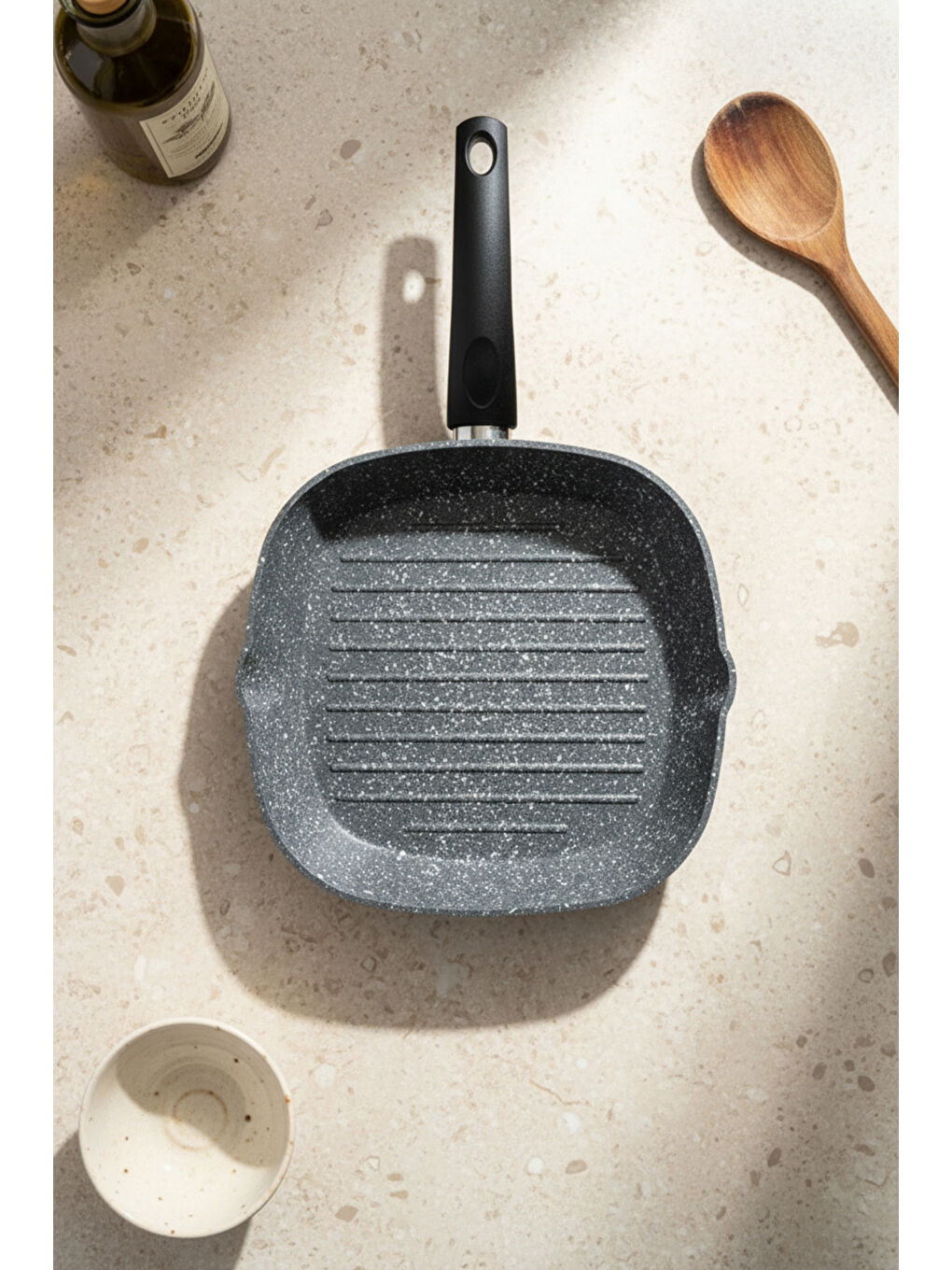 Carolin 2 Parça Grill Tava Seti Gri-5