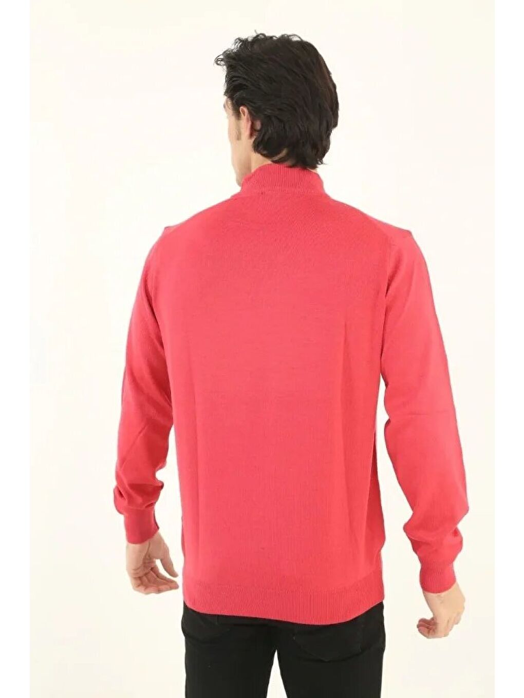 Pembe Erkek Yarım Boğaz Triko Kazak-2