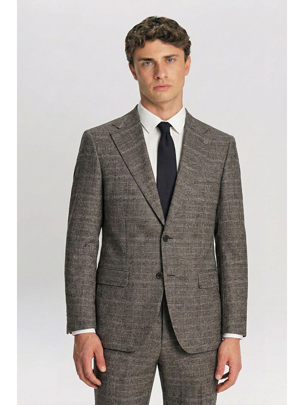 Kahverengi Giotelli Kahve 6 Drop Polyester Viskon Karışımlı Erkek Takım Elbise