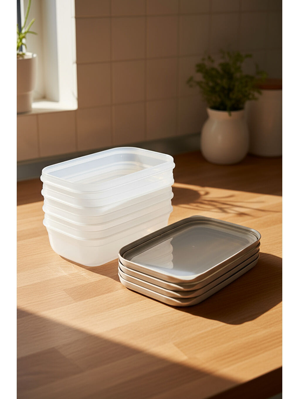 Renksiz Hide Plus 4'lü Saklama Kabı 700 ml Beyaz-3