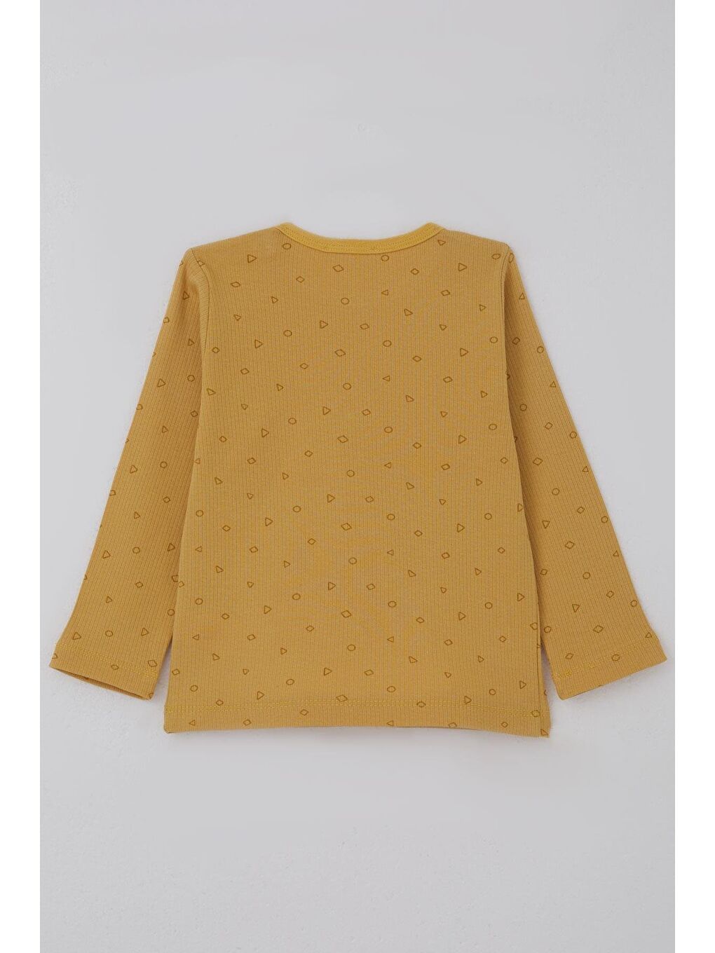 Erkek Bebek Pijama Takımı Minik Geometrik Desenler Hardal Sarı (9 Ay-3 Yaş)-3