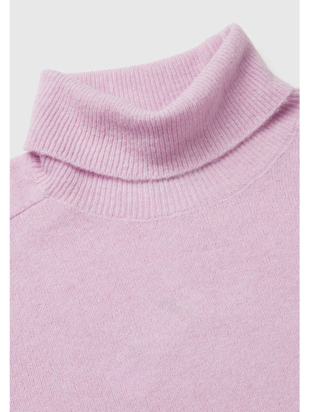Kadın Lila Akrilik ve Yün Karışımlı Düşük Omuzlu Balıkçı Yaka Kazak-6