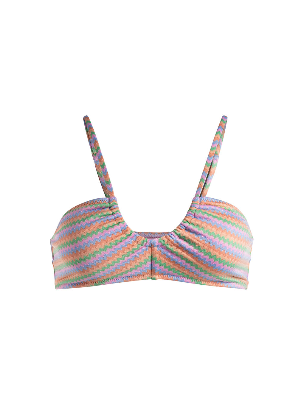Siyah Wavy Stripe Fashion Bralette Kadın Bikini Üst