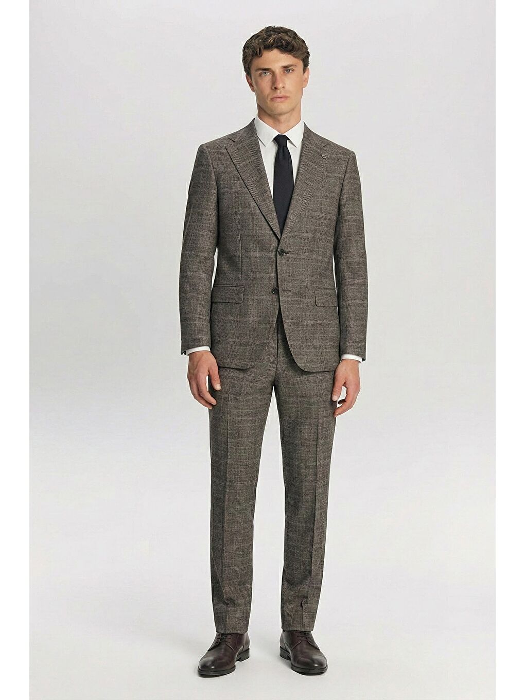 Kahverengi Giotelli Kahve 6 Drop Polyester Viskon Karışımlı Erkek Takım Elbise-1