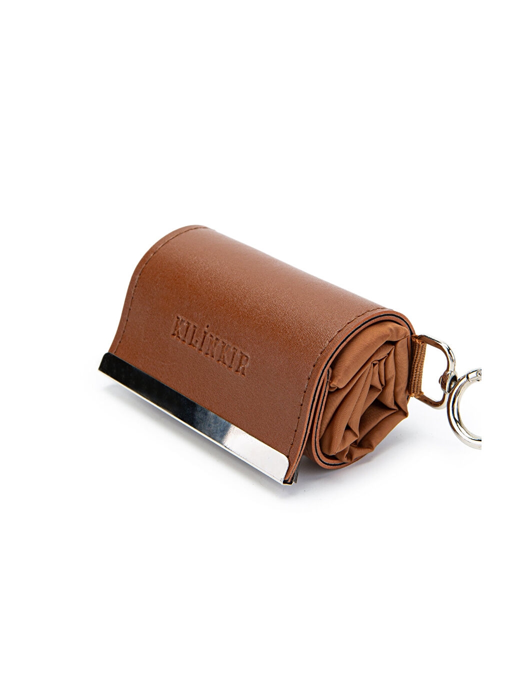 Kahverengi Açılabilen Anahtarlık Paraşüt Kumaş Alışveriş Kol Çantası Joan Klinkır Taba-1