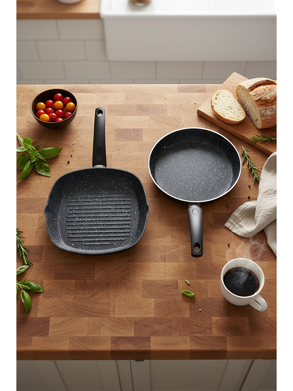 Carolin 2 Parça Grill Tava Seti Siyah