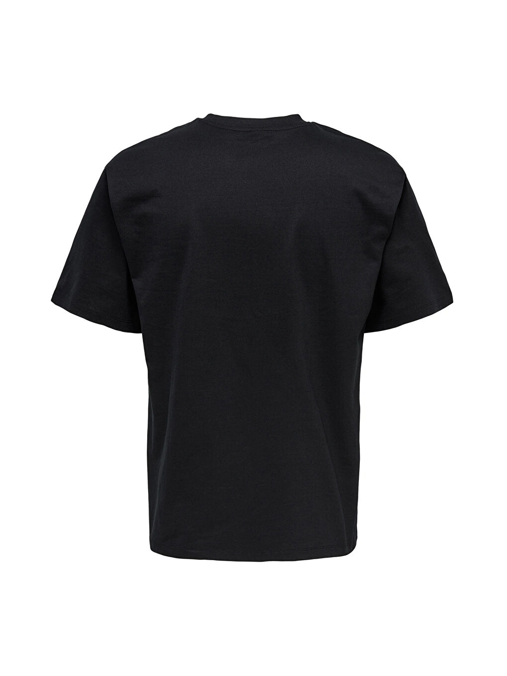 Siyah Onsfred % 100 Pamuk Relaxed Fit Bisiklet Yaka T Shirt 22022532-3