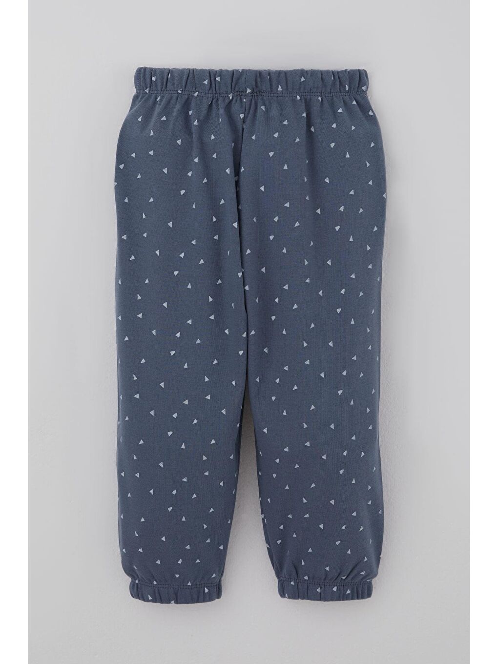 Gri Erkek Bebek Pijama Takımı Minik Üçgenler Desenli Füme (9 Ay-3 Yaş)-4